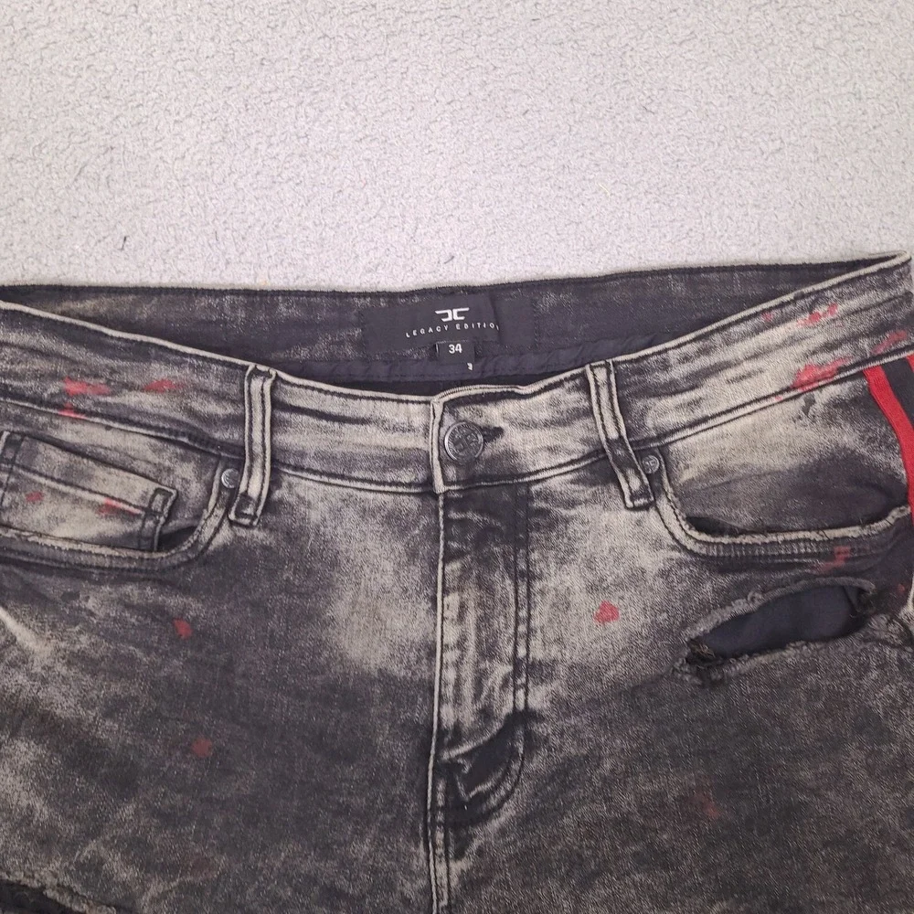 Jordan Craig Legacy Edition Denim Shorts Mens‎ 34 Black Jean Distressed Stretch